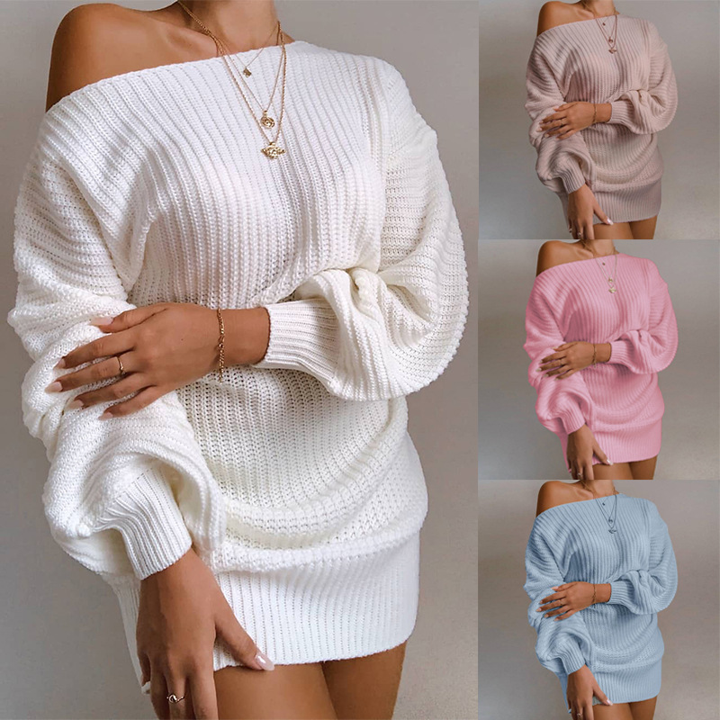Winter Clothing Europe - Sweater wanita Lengan lentera, pakaian Sweater