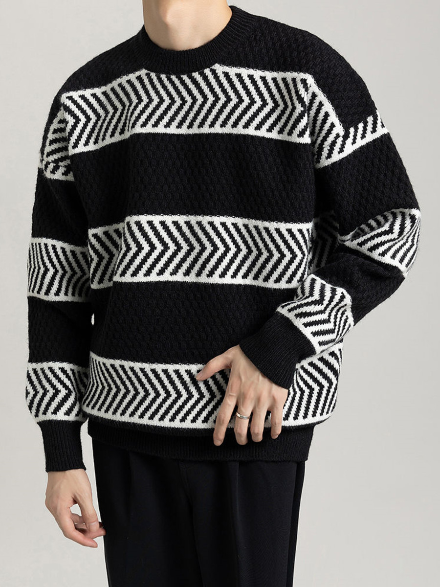 Sweater rajut garis-garis kasu - Winter Clothing Hong Kong ulasan dan harga