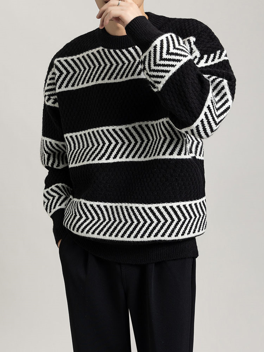 Sweater rajut garis-garis kasu - Winter Clothing Hong Kong ulasan dan harga