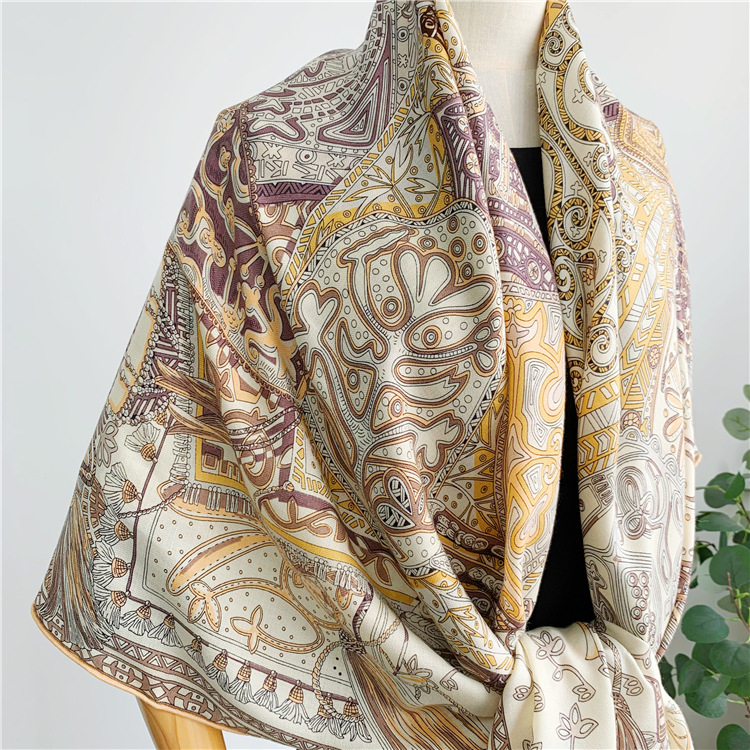 Syal Wol Sutra 135CM Desainer  - Winter Clothing Hong Kong ulasan dan harga