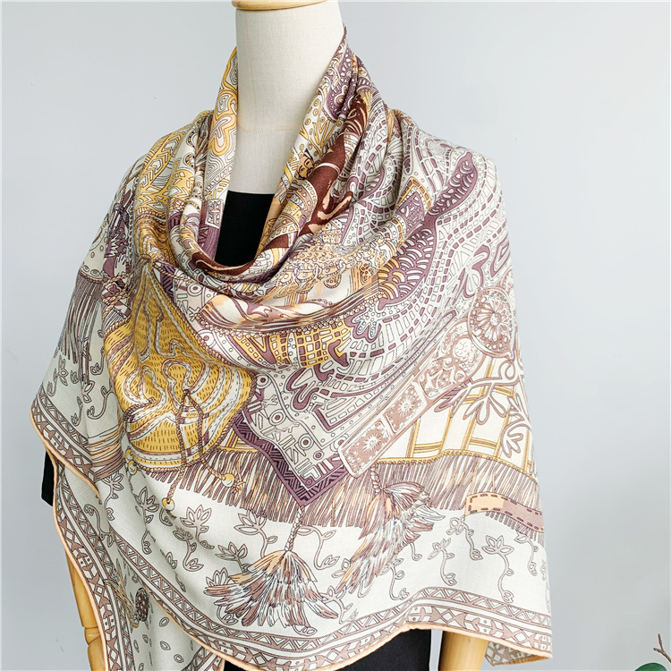 Syal Wol Sutra 135CM Desainer  - Winter Clothing Hong Kong ulasan dan harga