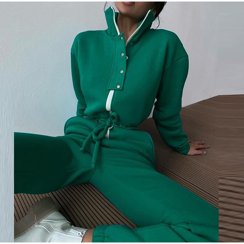 Jumpsuit Kerah Berdiri Kasual  - Winter Clothing Sale ulasan dan harga