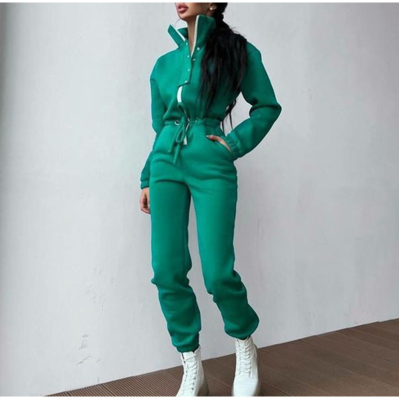 Jumpsuit Kerah Berdiri Kasual  - Winter Clothing Sale ulasan dan harga